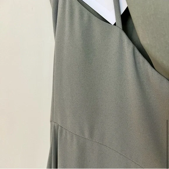 Jenny Yoo Asymmetrical Green Sheath Dress